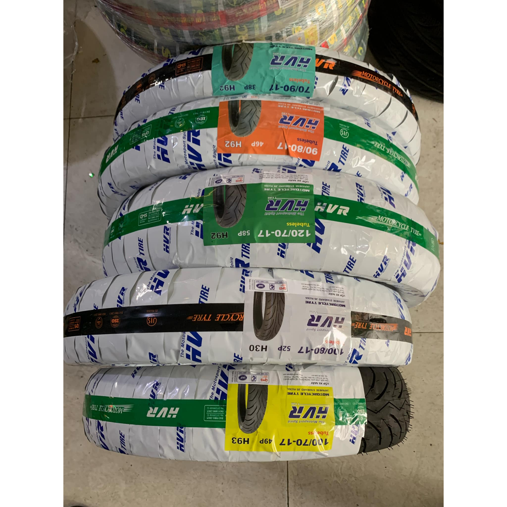 Vỏ lốp HVR gắn Winner V1 V2 V3, Exciter 135, 150, 155, Raider, Satria, Sonic. Vỏ không ruột