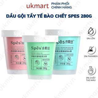 Dầu gội tẩy tế bào chết SPES tinh chất muối biển sạch gàu da đầu dưỡng ẩm kiềm dầu và phồng tóc 280g