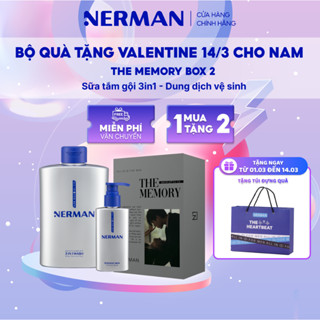 Bộ quà tặng Valentine 14/3 cho nam in ảnh yêu thương THE MEMORY BOX Nerman - Sữa tắm 350ml & DDVS 100ml & Gel rửa mặt
