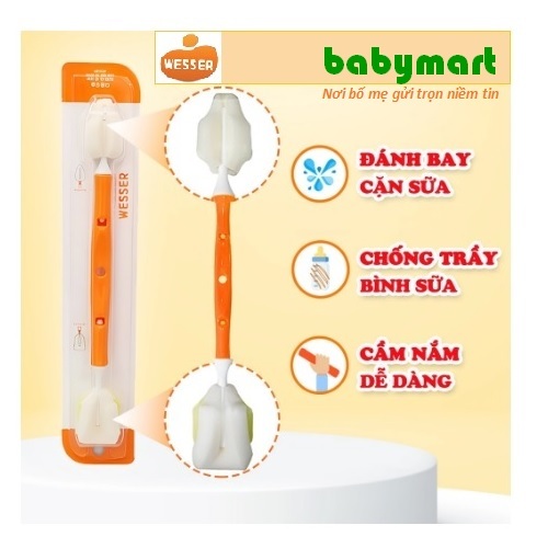 Cọ rửa bình sữa 2 đầu đa năng chính hãng Wesser