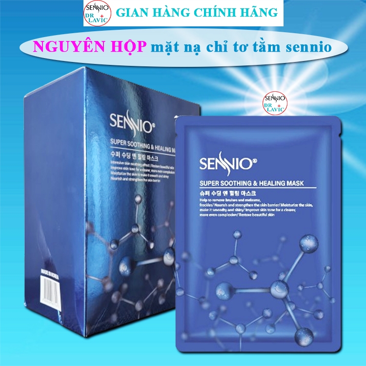 COMBO 30 mặt nạ sennio nguyên hộp chính hãng mặt nạ chỉ tơ tằm sennio xanh biển hàn quốc xanh dương