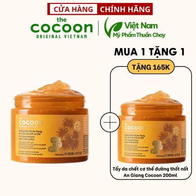 Tẩy da chết cơ thể đường thốt nốt An Giang Cocoon 200ml - Bản cải tiến - Special deal