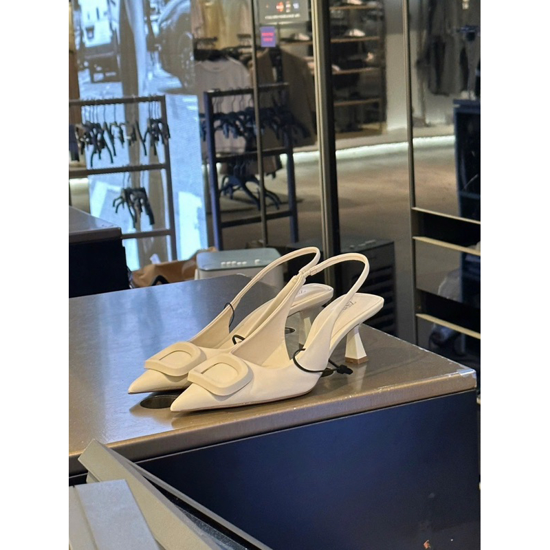 Giày cao gót Za.ra mũi nhọn đế cao 5p mặt vuông hàng xuất dư