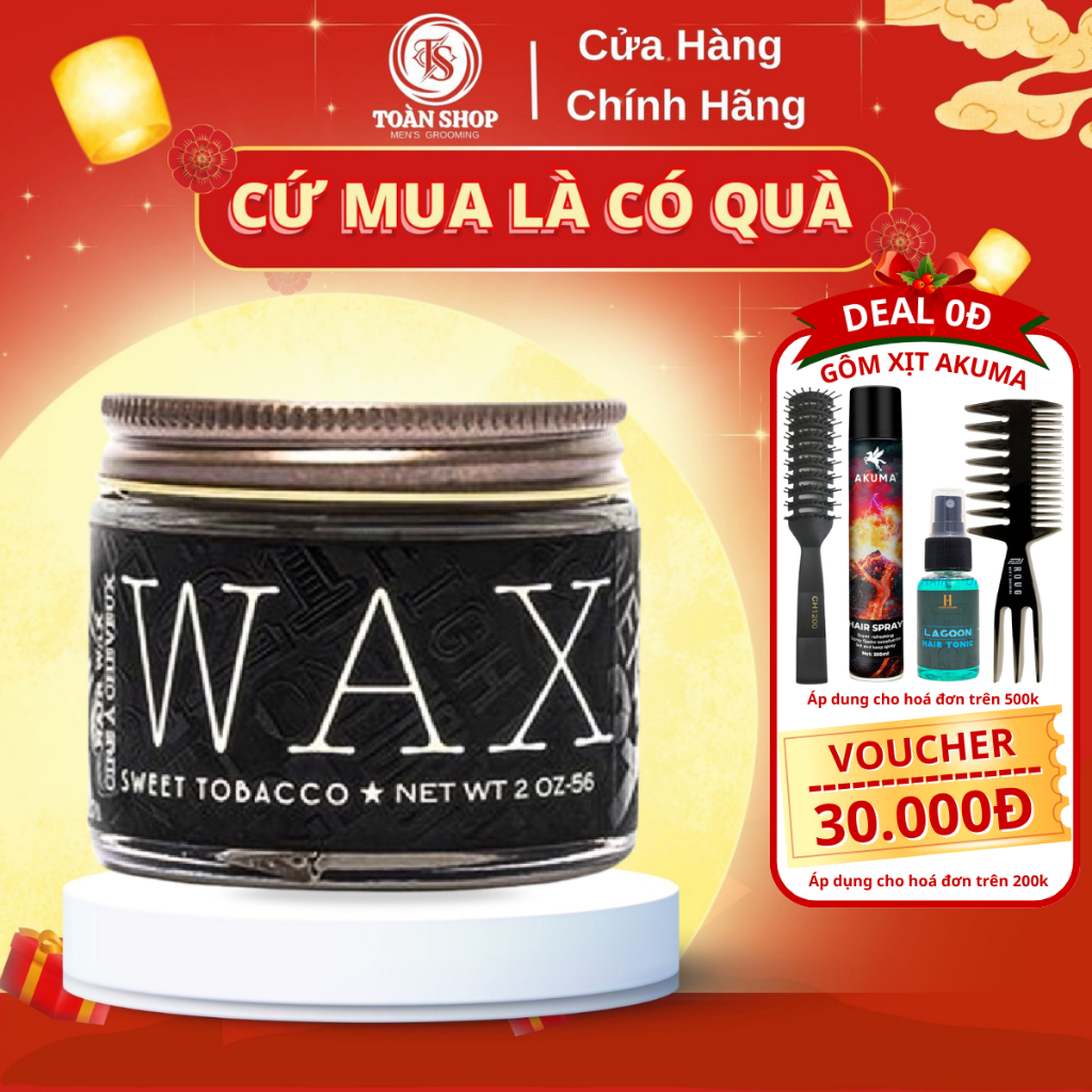 Sáp Vuốt Tóc 18.21 Man Made Wax 56G - Giữ Nếp Matte Natural Không Bết
