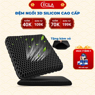 Đệm ngồi 3D Silicon lót ghế văn phòng CECILA thế hệ mới, cấu trúc tổ ong 2 lớp thoáng khí, giảm đau mông