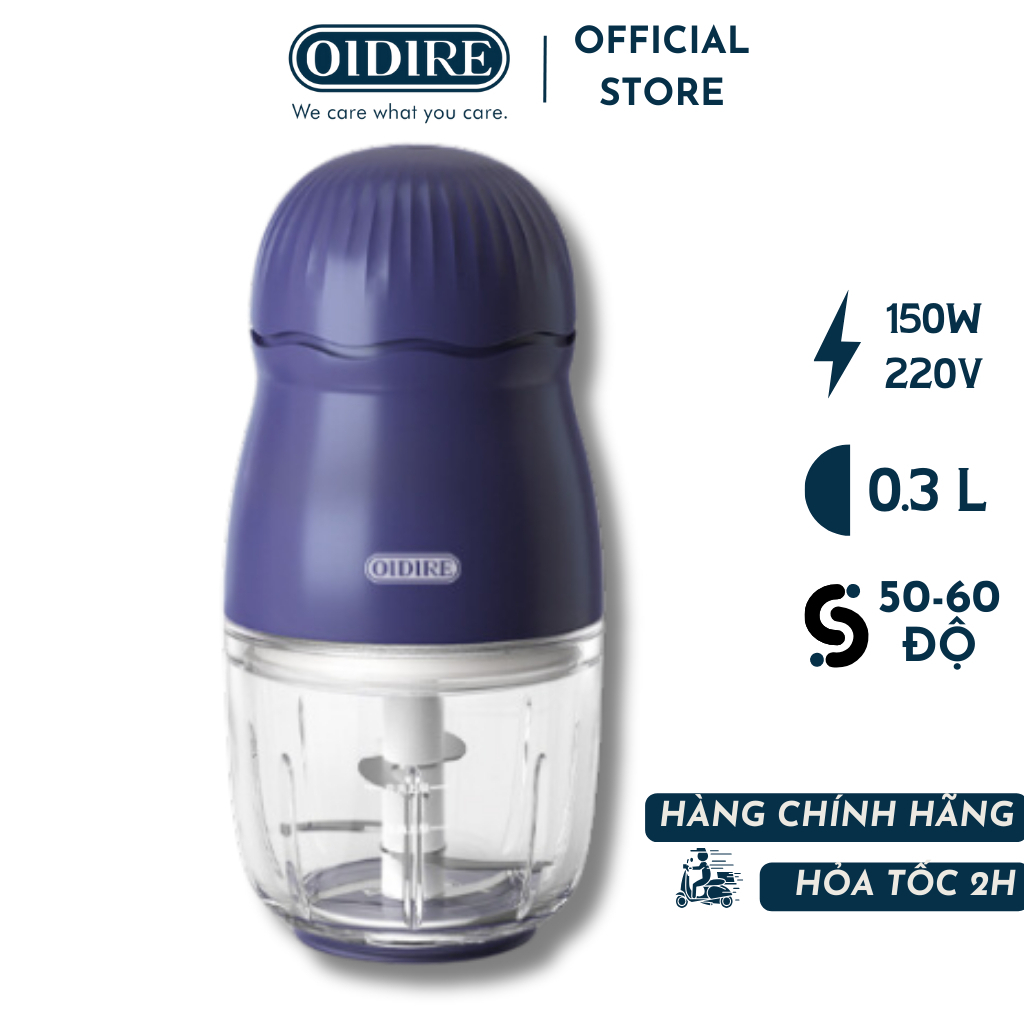 Máy xay đồ ăn dặm OIDIRE cối thủy tinh an toàn cho bé