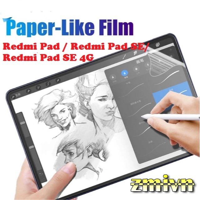 Dán dẻo Paperlike chống vân tay cho Redmi Pad/ Redmi pad SE 11inch/ SE 4G chống trầy máy