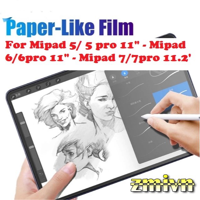 Dán dẻo Paperlike chống vân tay cho Xiaomi Mipad 5/5 pro Mipad 6/6 pro Mi Pad 7/7 pro chống trầy