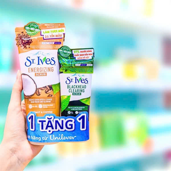 [Mua 1 tăng 1] Tẩy tế bào chết ST.ives 170g + TTBC ST.ives blackhead clearing green tea 50g