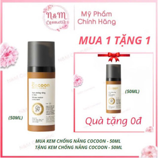 (Mua 1 tặng 1) Kem chống nắng bí đao quang phổ rộng, bảo vệ rất cao SPF 50 +, PA ++++ Cocoon 50ml tặng KCN Cocoon 50ml