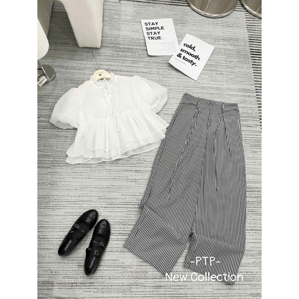 [VIDEO/ SẴN] SET ÁO BABYDOLL DÁNG NGẮN TAY BỒNG CÚC NGỌC ĐÍNH NƠ A39 | BigBuy360 - bigbuy360.vn