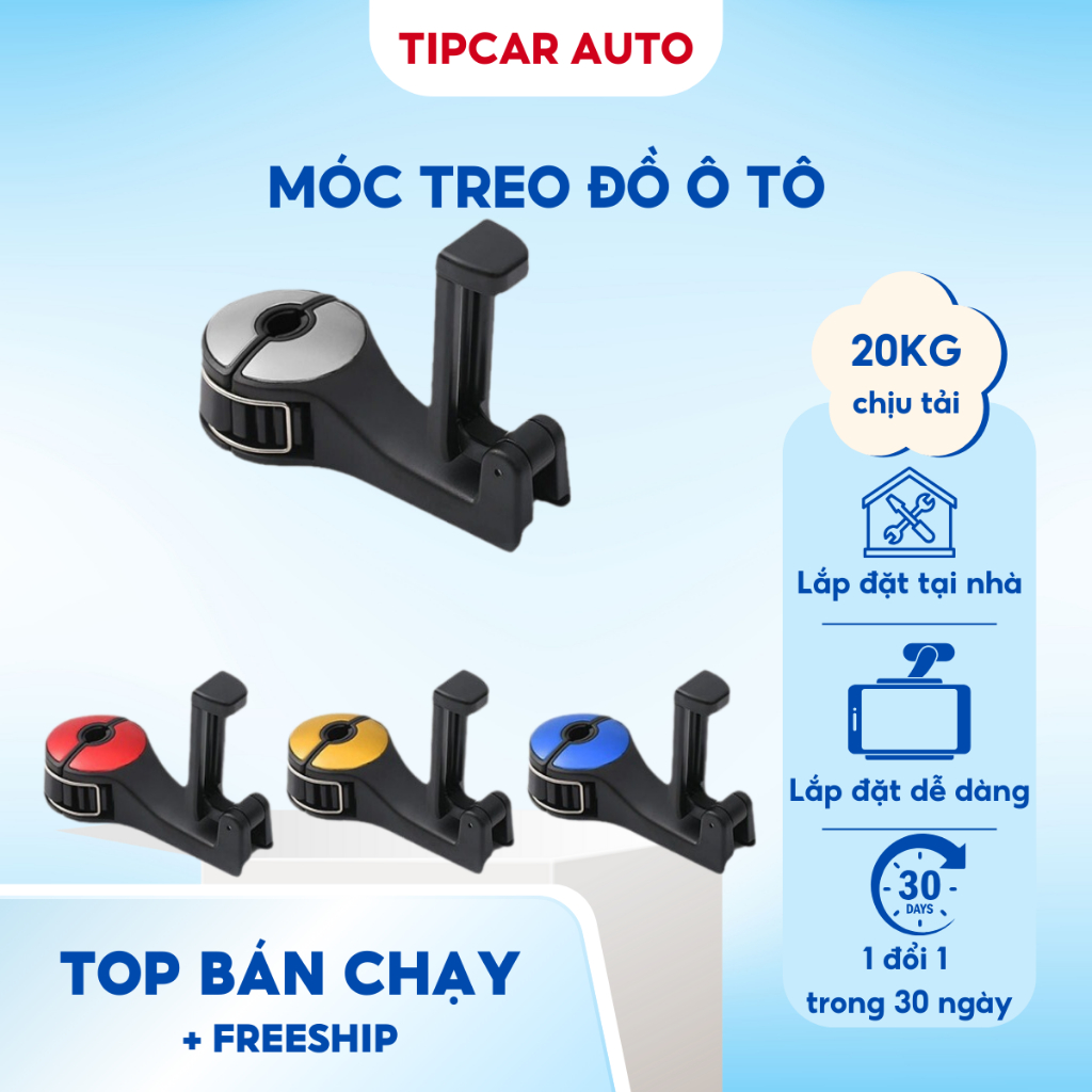 Móc Treo Đồ Ô Tô Đa Năng Treo Túi Xách Đồ Dùng Ghế Sau Xoay 360 Độ Tiện Lợi Cho Xe Hơi