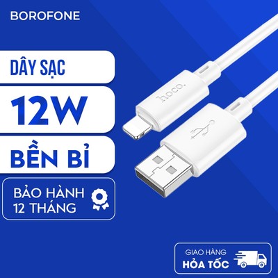Dây cáp sạc Hoco X88 2.4A 12W dành cho iphone ipad, dây dài 1 mét, H-UPF01-SI