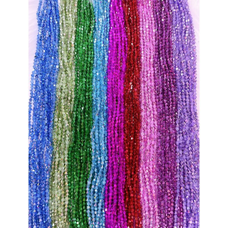 10 Dây Pha Lê Hạt Nón 4mm [Màu 2 Line] Giá Sỉ