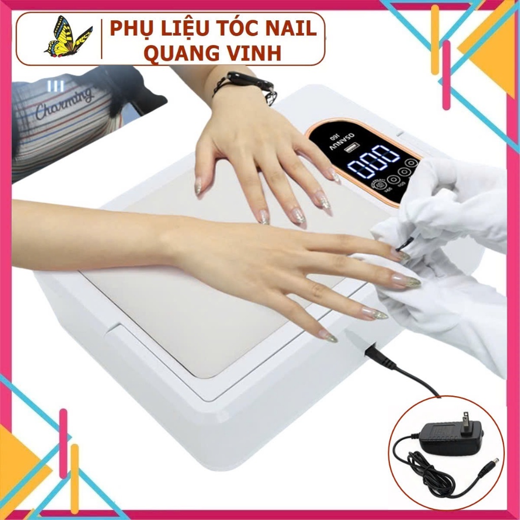 Máy hơ gel OSANUV J60 2IN1 90 bóng đèn led,288w hơ vừa cả 2tay -2chân ,đệm kê tay nail