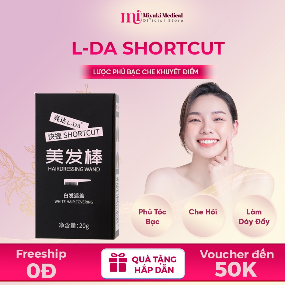 Lược Chải Phủ Bạc L-DA SHORTCUT – Lược Phủ Bạc L-DA Giải Pháp Tóc Đen Nhanh Chóng, Lâu Trôi và Chống Thấm Nước