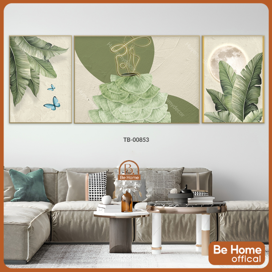 Bộ Tranh 3 Tấm Cô Gái Hiện Đại Decor Phòng Khách,Phòng Ngủ, Homstay,Spa...Behome Decor