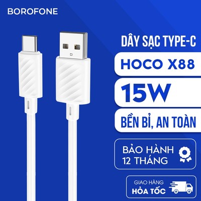 Dây cáp sạc Hoco X88 TypeC 3A dành cho android, dây dài 1 mét
