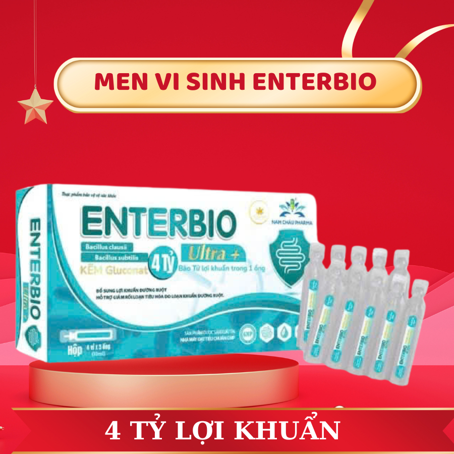Men Vi Sinh Enterbio , Hỗ Trợ Cải Thiện Hệ Tiêu Hóa, Táo Bón, Tiêu Chảy