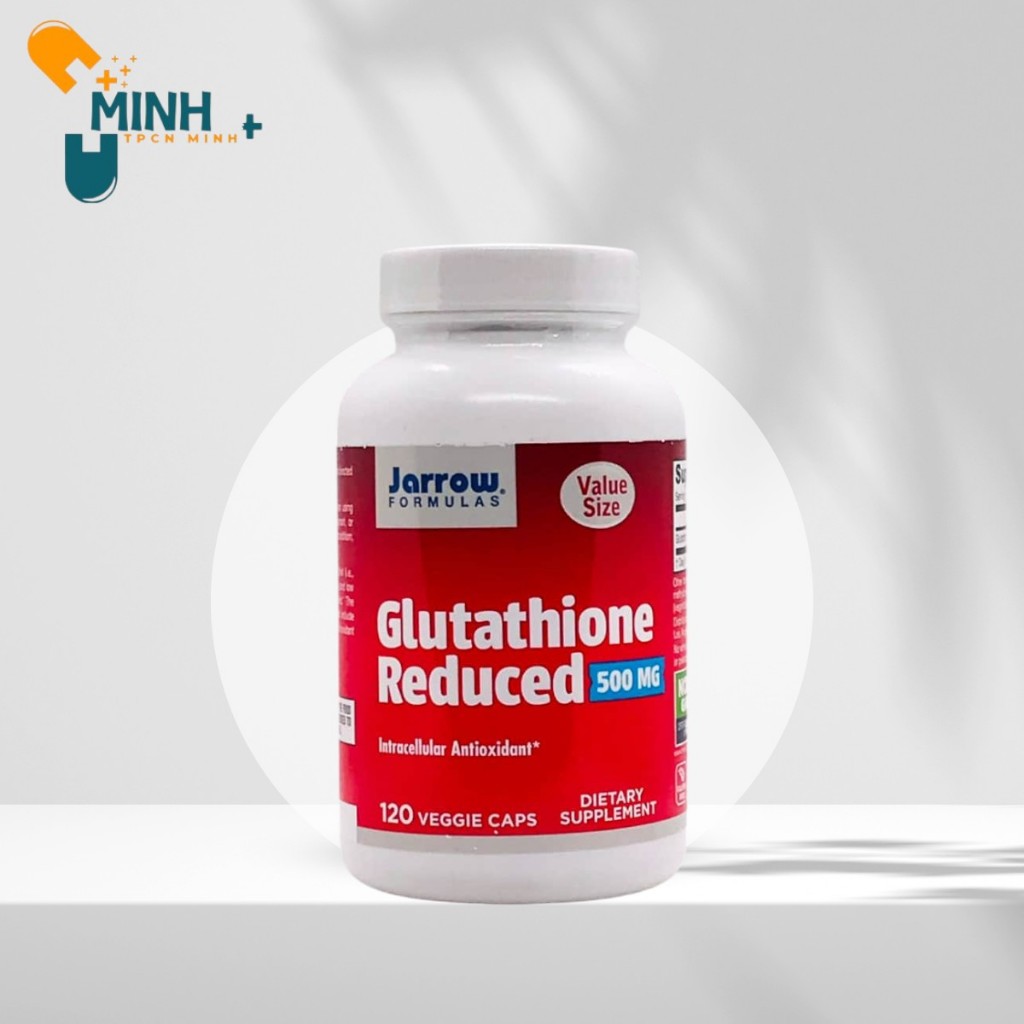 Viên uống trắng da, giảm thân nám tàn nhang Glutathione 500mg Reduced Jarrow 120 viên  viên của mỹ