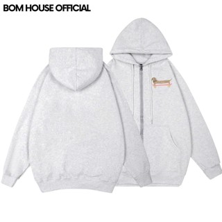 Áo Khoác Nỉ Hoodie Zip BOM HOUSE Grends Có 2 Túi Trong Form Rộng Nam Nữ Unisex