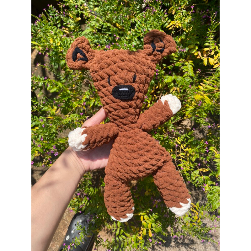 Gấu teddy mr bean ~32cm bằng len nhung đũa (hình thật)