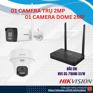 Bộ Kit Camera Hikivision DS-J142I(STD)/NKS422W02H, 2MP, wifi, đàm thoại, ngoài trời