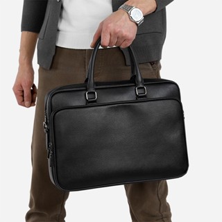   Da thật  Túi công sở nam nữ da bò thật; Cặp xách nam da thật CD318LEA  Đen  - 100% da bò thật BH 3 năm 