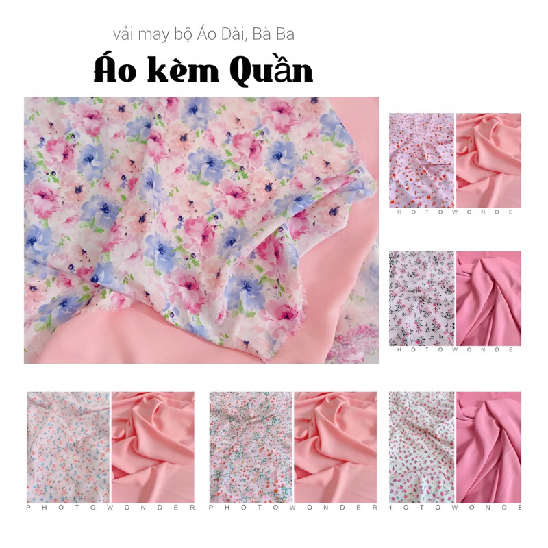 vải may Bộ ÁO DÀI , Bà Ba chất lụa nhật (áo kèm quần