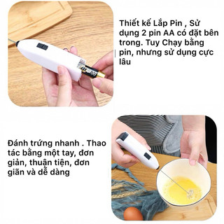 Dụng Cụ Tạo Bọt Pha Cà Phê , Đánh Trứng Tiện Lợi Kèm 2 Pin AA