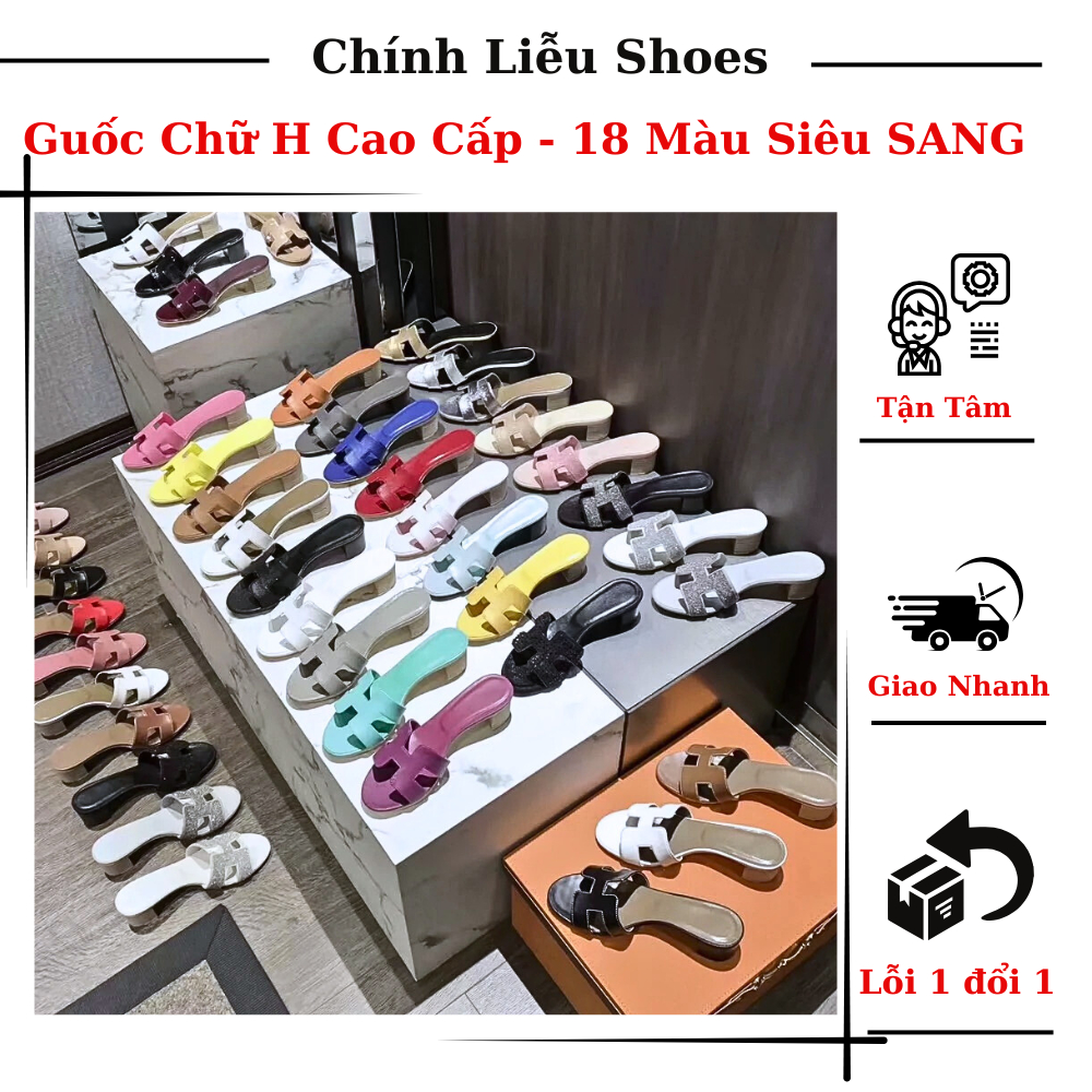 Guốc hm da sần cao cấp 5 phân 18 màu