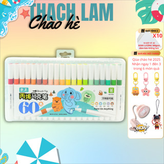 Tặng quà nhiều Set 60 Bút Màu ACRYLIC Marker đầu nhọn chống thấm nước không bị nhòe vẽ lên được đa dạng chất liệu