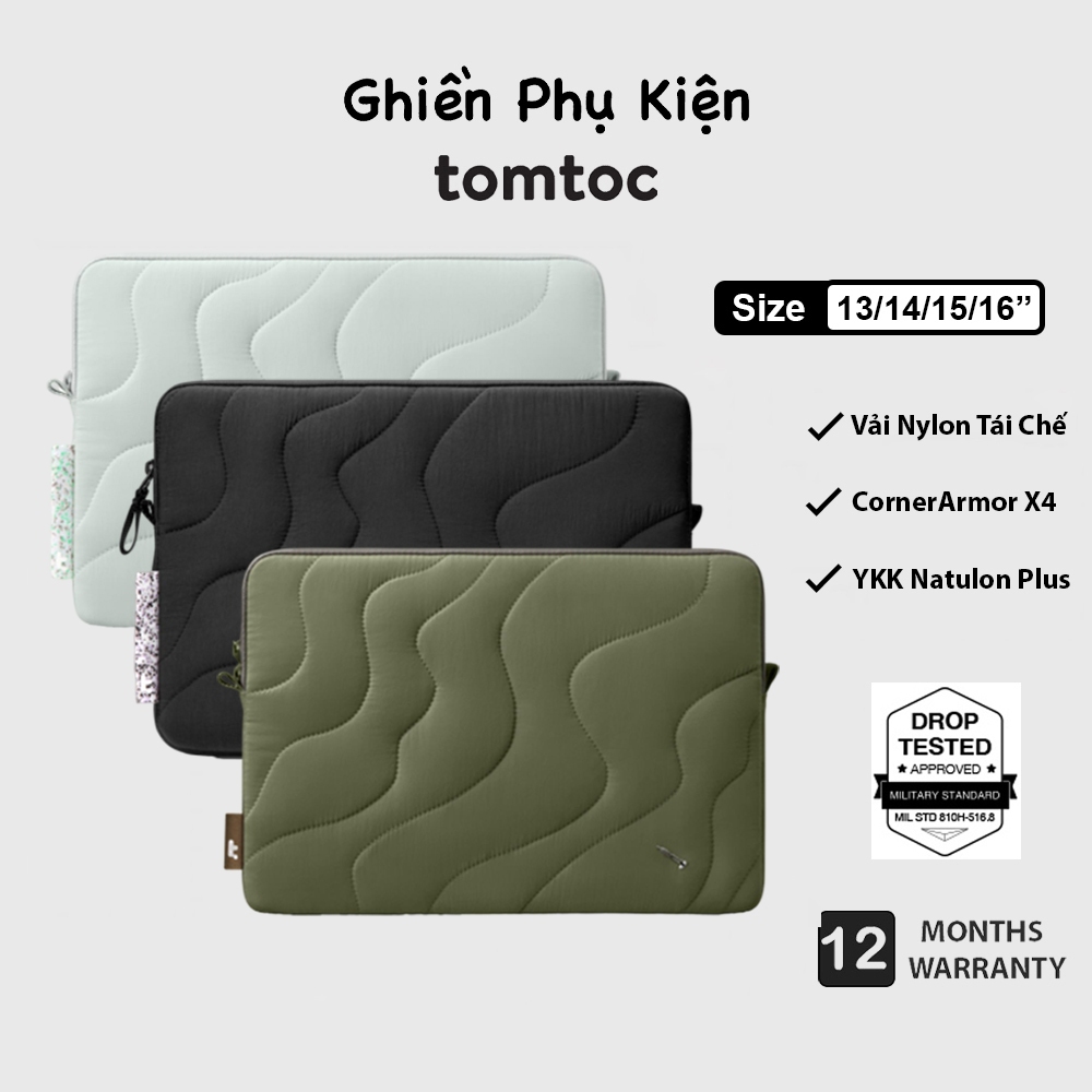 Túi Chống Sốc Tomtoc USA The Terra Collection Macbook M4/M3/M2/M1 13/14/15/16inch 2018-2024