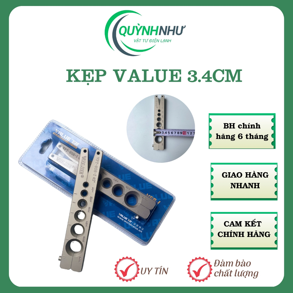 Kẹp loe ống đồng VALUE 808-I hàng chính hãng VALUE Model VFB-I bản 3,4cm ron cam
