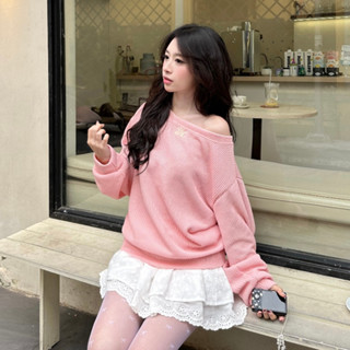 AREUM Áo Sweater Hygge Len Thun Thêu Logo