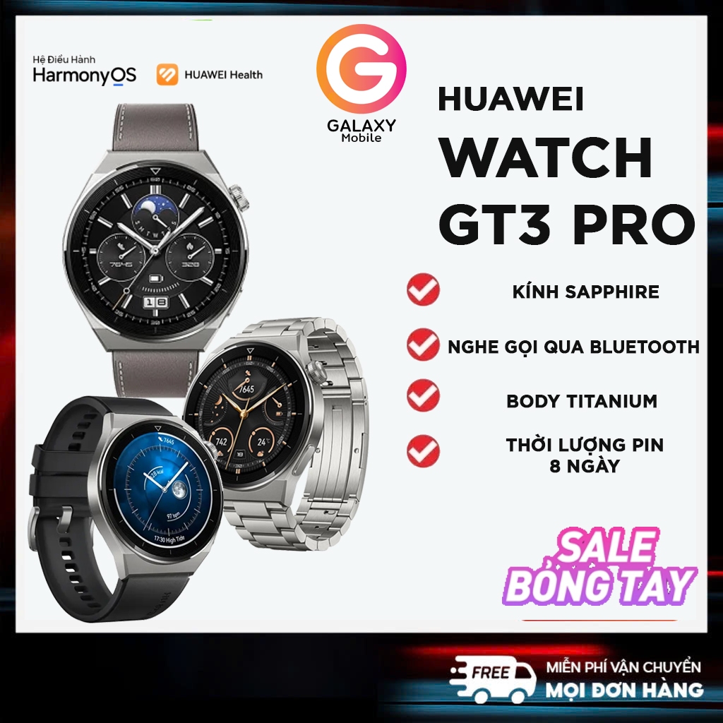 HUAWEI GT 3 PRO TITANIUM -  Đồng hồ thông minh Huawei Watch GT3 Pro - Galaxy Mobile Store