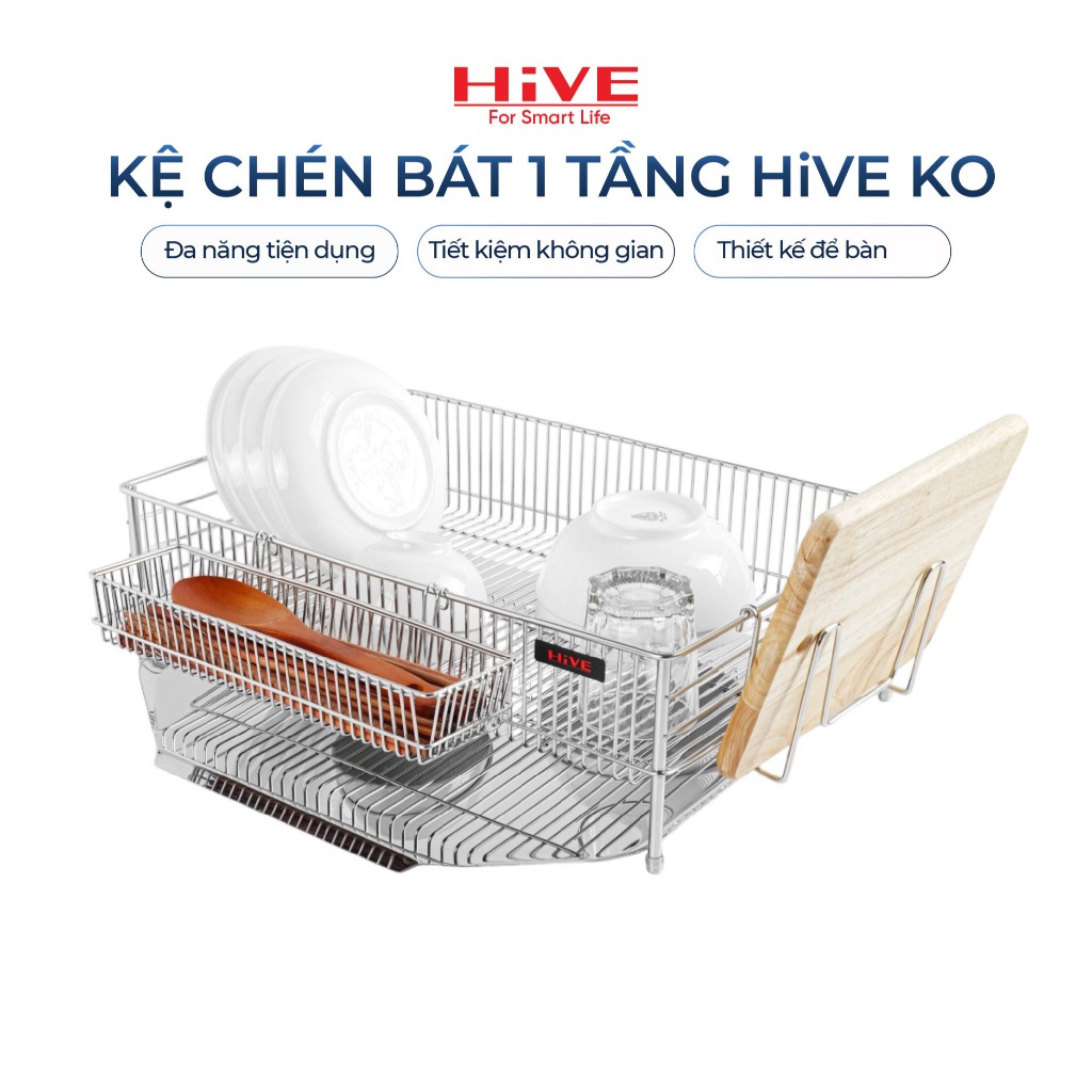 Kệ (giá) để chén bát HiVE KO 1 tầng inox 304