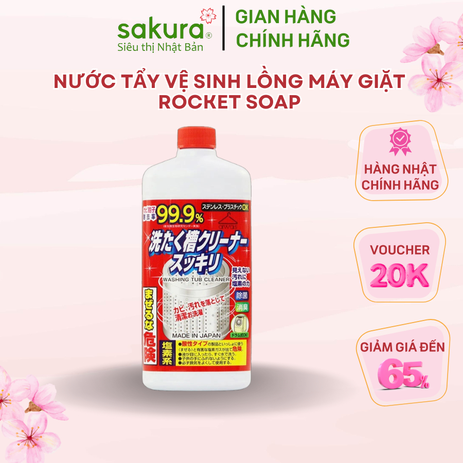 Chai nước tẩy lồng máy giặt 400ml
