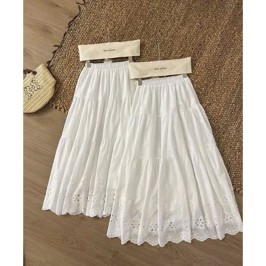 Chân váy ren trắng dáng dài - 247store | BigBuy360 - bigbuy360.vn