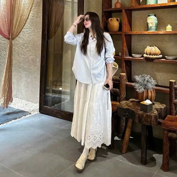 Chân váy ren trắng dáng dài - 247store | BigBuy360 - bigbuy360.vn