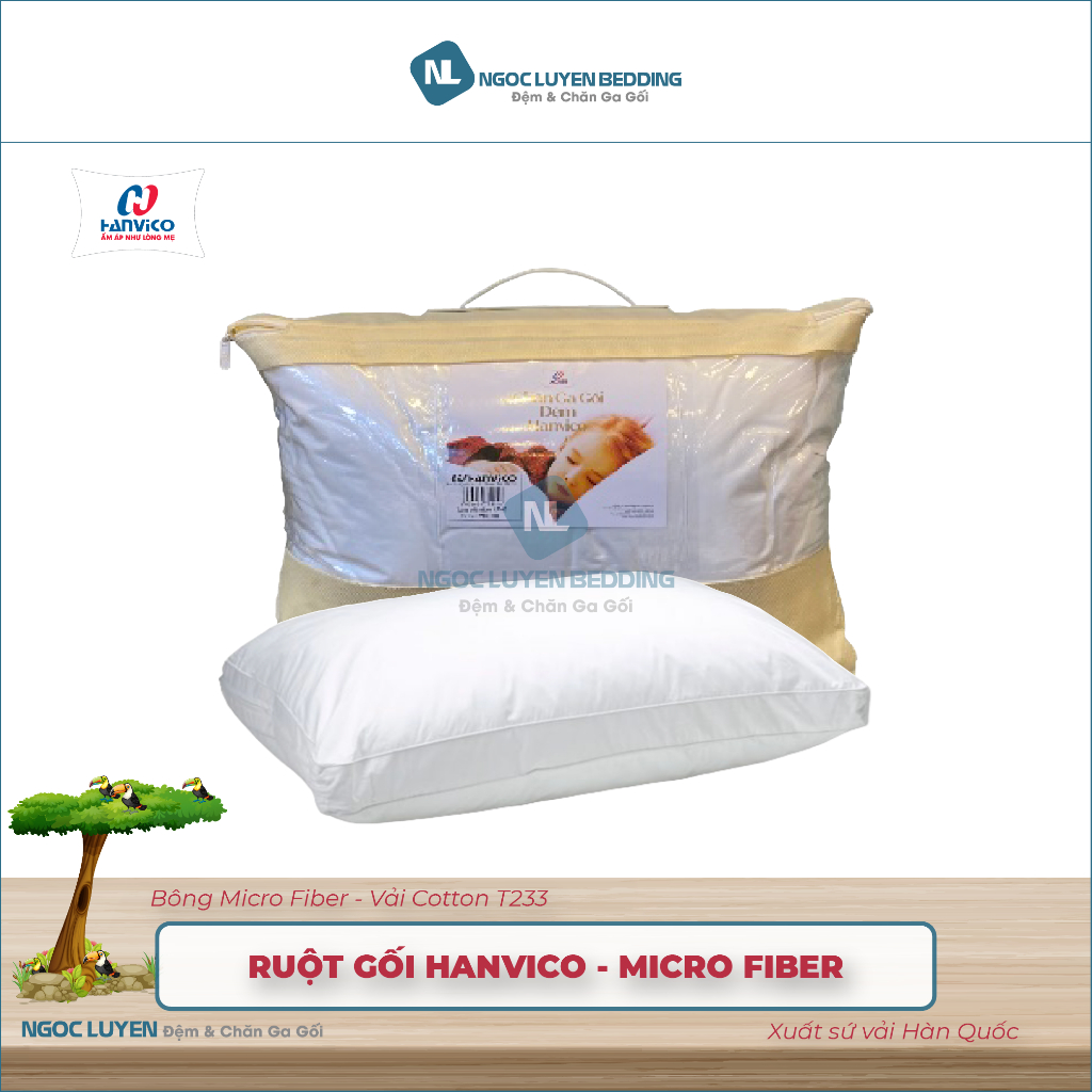 [CHÍNH HÃNG] Ruột gối lông vũ khách sạn Microfiber cao cấp kháng khuẩn HANVICO