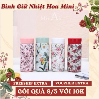 Bình Giữ Nhiệt Hoa Phong Cách Vintage 200ML - Bình Giữ Nhiệt Dung Tích Nhỏ - Bình Đựng Trà, Cafe - Quà Tặng Mẹ - MinAh
