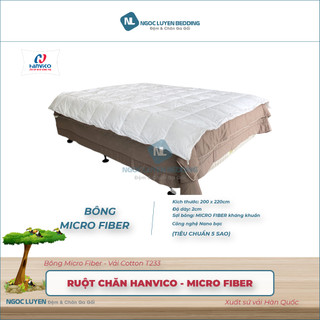 [CHÍNH HÃNG] Ruột chăn Micro Fiber Hanvico - Lông vũ nhân tạo - Tiêu chuẩn 5 sao - Siêu nhẹ - Kháng khuẩn