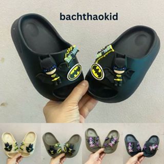 Dép lê bánh mì cho bé, dép quai ngang siêu nhẹ trẻ em batman kuromi xinh xắn đế mềm ma sát tốt sz 24-35 phom to lùi sz