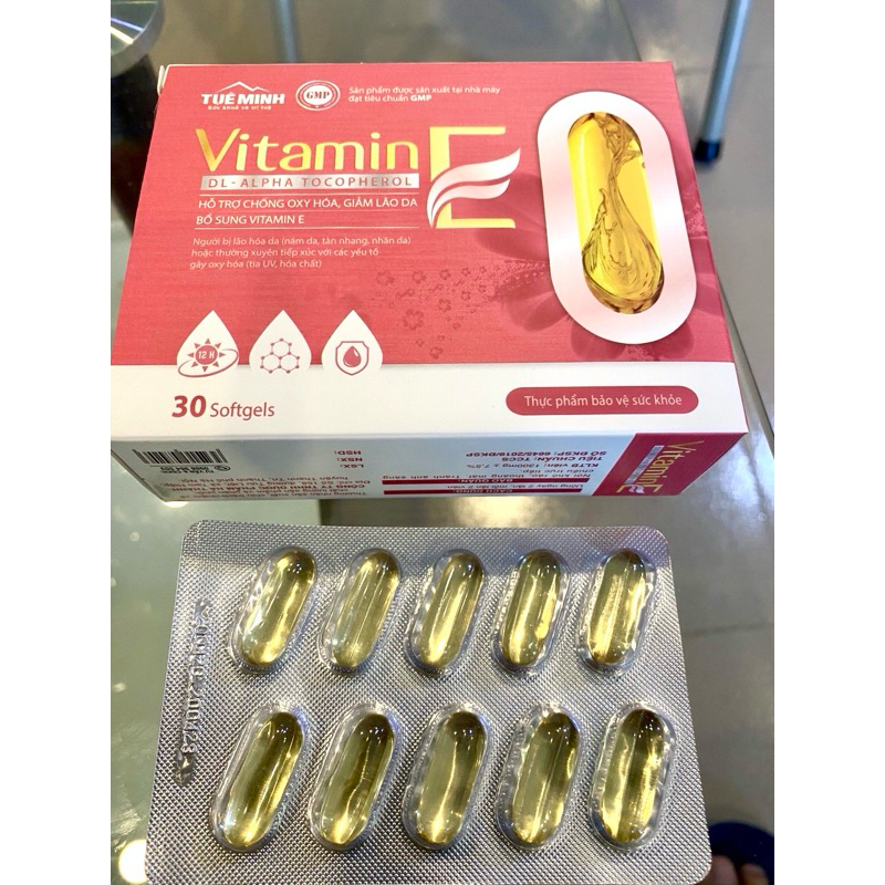 Vitamin E alpha TOCOPHEROL hỗ trợ chống lão hoá, tốt cho tóc và móng. Hỗ trợ làm đẹp da.