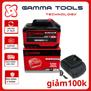  Pin THPRO Chính Hãng 15 Cell Vỏ chống cháy và va đập cho máy khoan và máy siết  Chân pin phổ thông 4cm Điện áp 21V 6Ah 