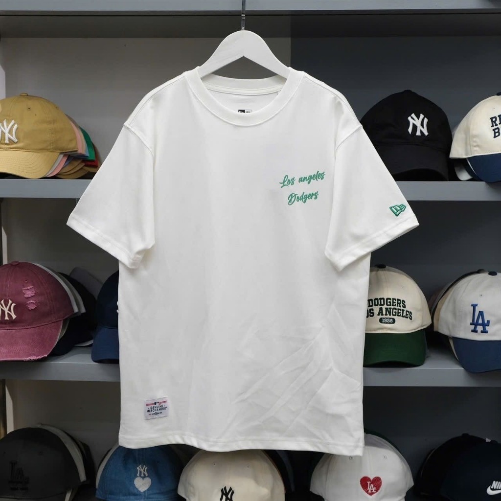 [Chính Hãng] Áo Thun New Era - LA Dodgers Chữ Green - Trắng - Code: 15488789