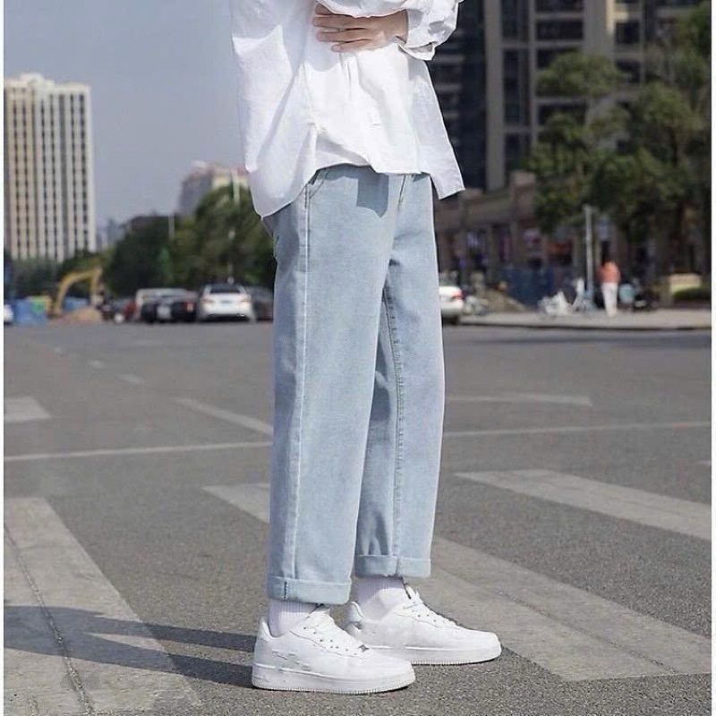 QUẦN JEAN BAGGY TRƠN - Quần jean baggy trơn màu xanh