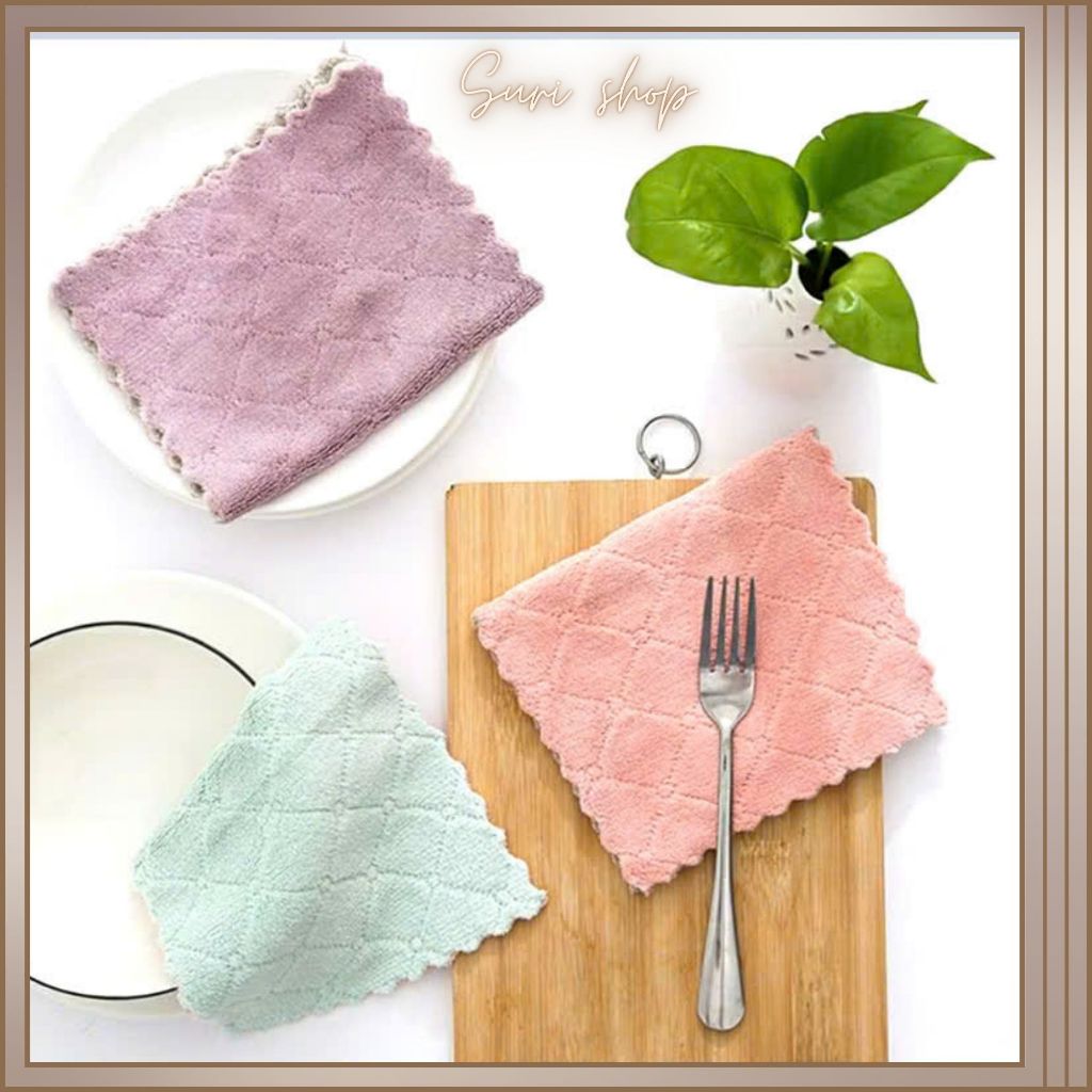 combo 10 khăn lau đa năng hai mặt mềm mịn