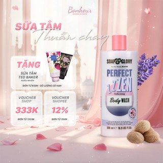 Sữa tắm Soap and Glory 500ml  PERFECT ZEN Softening Body Wash dưỡng ẩm, trắng da hương lavender đậu khấu